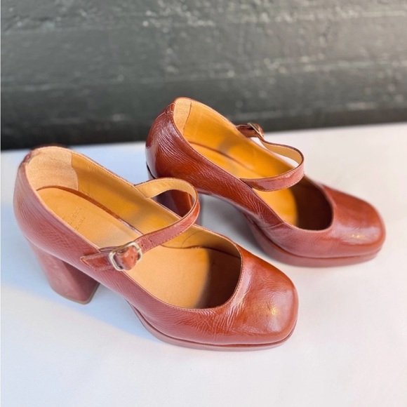 Sézane Georgia High Mary Janes Polished Camel - 39/8 - Picture 3 of 7